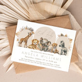 Invitation Oh Bébé Animaux de Safari Baby Shower Bohème