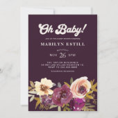 Invitation Oh Bébé aquarelle Baby shower de marron d'automne (Devant)