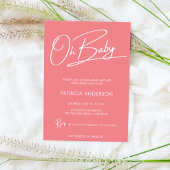 Invitation Oh bébé baby shower de calligraphie de script mode