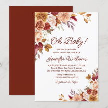 oh bébé, baby shower de chute aquarelle florale mo