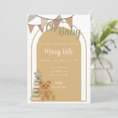 Invitation Oh bébé baby shower de jouets Vintage (Debout devant)