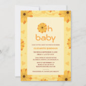 Invitation oh bébé baby shower floral mignon (Devant)