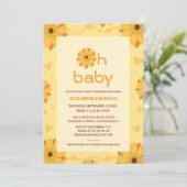 Invitation oh bébé baby shower floral mignon (Debout devant)