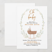 Invitation Oh bébé, Baby shower, neutre pour le genre (Devant / Derrière)