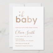 Invitation Oh Bébé Bain Beige Neutre (Devant)