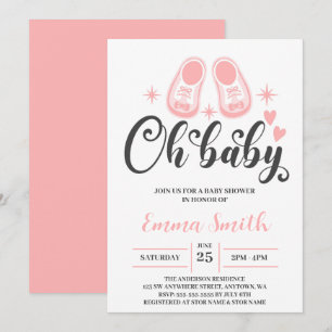 Invitation Oh Bébé Bébé Mignon Chaussures Baby Shower