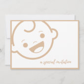 Invitation Oh Bébé Big Bébé Visage Baby shower neutre Remplir (Devant)