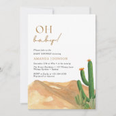 Invitation Oh Bébé Boho Désert Sud-Ouest Cactus Baby Shower (Devant)