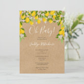Invitation Oh Bébé Citrons Rustiques Blossom Baby shower de v (Debout devant)