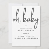 Invitation Oh bébé Co-Ed minimal Baby shower simple (Devant)