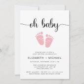 Invitation Oh Bébé Couples Bébé Fille Douche (Devant)