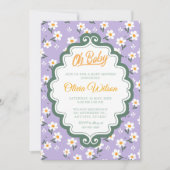 Invitation Oh Bébé | Douce fête prénatale de bébé Daisy (Devant)