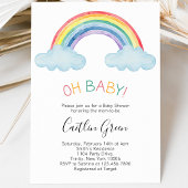 Invitation Oh Bébé Douche de Bébé Arc-en-Ciel