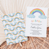 Invitation Oh Bébé Douche de Bébé Arc-en-Ciel