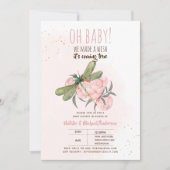 Invitation Oh Bébé DRAGONFLY Faire un Baby shower de souhait  (Devant)