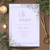 Invitation Oh bébé Elegant Verdure et Baby shower rose