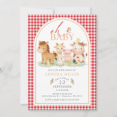 Invitation Oh Bébé ! Fête de naissance d'animaux de ferme à c (Devant)