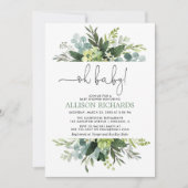 Invitation Oh bébé Genre neutre verdure douche feuillage (Devant)