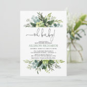 Invitation Oh bébé Genre neutre verdure douche feuillage (Debout devant)