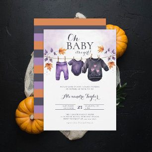 Invitation Oh Bébé Halloween Automne Octobre Vêtements Fille