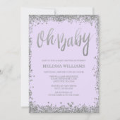 Invitation Oh Bébé Lilac Purple Baby shower Parties scintilla (Devant)