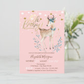 Invitation Oh Bébé mignon bébé Cerf étoiles Baby shower (Debout devant)
