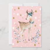 Invitation Oh Bébé mignon bébé Cerf étoiles Baby shower (Dos)