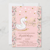 Invitation Oh Bébé mignon bébé Swan Roses Baby shower (Devant)