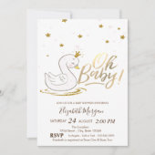 Invitation Oh Bébé mignon bébé Swan Stars Baby shower (Devant)