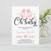 Invitation Oh Bébé mignon Chaussures bébé Baby shower (Debout devant)