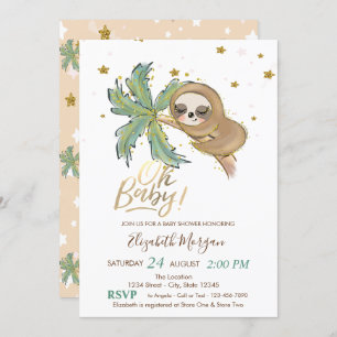 Invitation Oh Bébé mignon couchage Baby shower de la fentes
