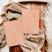 Invitation Oh Bébé Moderne Peach Baby shower Eucalyptus
