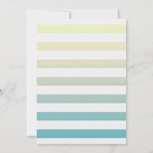 Invitation OH Bébé Ombré Jaune à Bleu rayures (Dos)