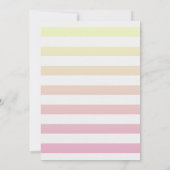 Invitation OH Bébé Ombré Jaune à rose rayures (Dos)