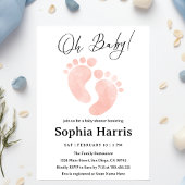 Invitation Oh bébé pieds fille Baby shower