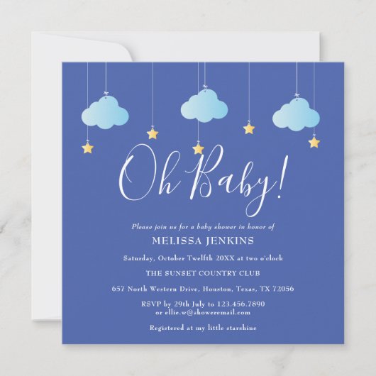 Invitation Oh Bébé Scintille Scintille Bébé Shower / Sprinkle (Devant)