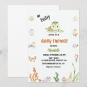 Invitation Oh Bébé Sous Le Baby shower De Mer (Devant / Derrière)