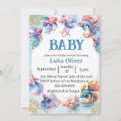 Invitation oh bébé sous le baby shower de poisson de mer (Devant)