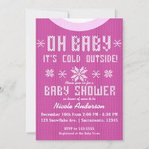 Invitation OH BÉBÉ Sweater en tricot pour Baby Shower d'hiver