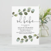 Invitation Oh bebe thème français bleu noir blanc garçon bébé (Debout devant)