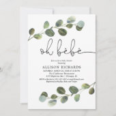 Invitation Oh bebe thème français rose noir blanc fille bébé (Devant)