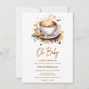 Invitation Oh Bébé Un Bébé se Prépare Shower Bébé Café Brun
