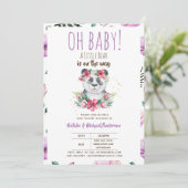 Invitation Oh Bébé Un Petit Ours Est Sur Le Chemin Panda Douc (Debout devant)