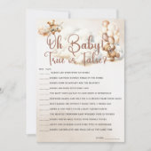 Invitation OH BÉBÉ VRAI OU FAUX Baby shower JEU MON OUR (Devant)