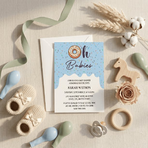 Invitation Oh Bébés Gâteau Saupoudré de Twins Fête de Naissan