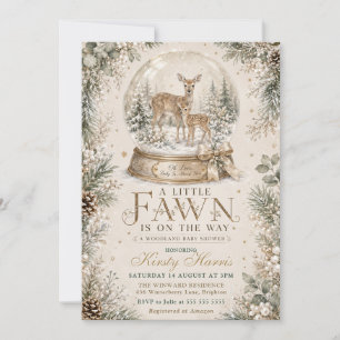 Invitation Oh Biche Bébé Est Presque Là Fête Prénatale Bois C