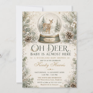 Invitation Oh Biche Bébé Est Presque Là Fête Prénatale En For