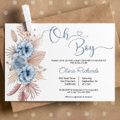 Invitation Oh Boho Pampas Baby shower en herbe