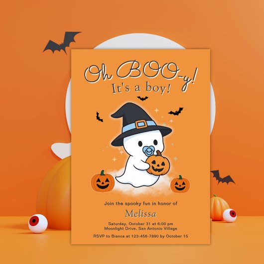 Invitation Oh BOO-y Baby shower Halloween