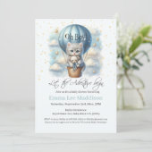 Invitation Oh Boy Adventure Await Kitten in Hot Air Balloon (Debout devant)